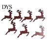Easy Install Christmas Entryway Decor 7Pcs Wooden Silhouette Lights with Warm Backlight, LED Reindeer Lighted Winter Scene for Living Room Santa