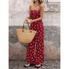 Womens Sexy Jumpsuits Polka Dot Tube Top Wide Leg Pants Vacation Jumpsuits Going Out