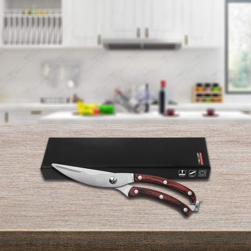 Stainless Steel Chicken Bone Scissors Sharp Kitchen Scissors with Safety Lock Kitchen Accessories