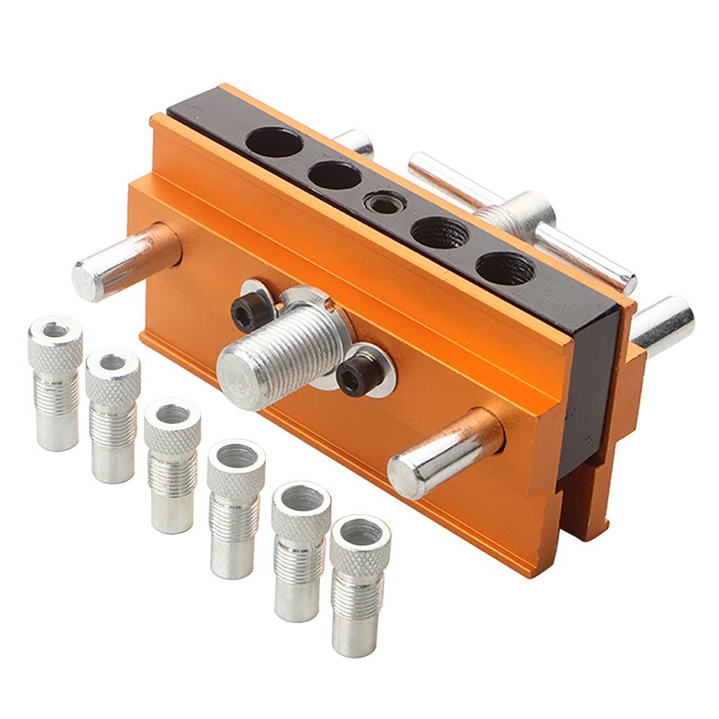 Self Centering Doweling Jig Kits Adjustable Width Dowel Jig Kits for Straight Hole Joiner Set 6 Bushings 3 Size Drill Bits