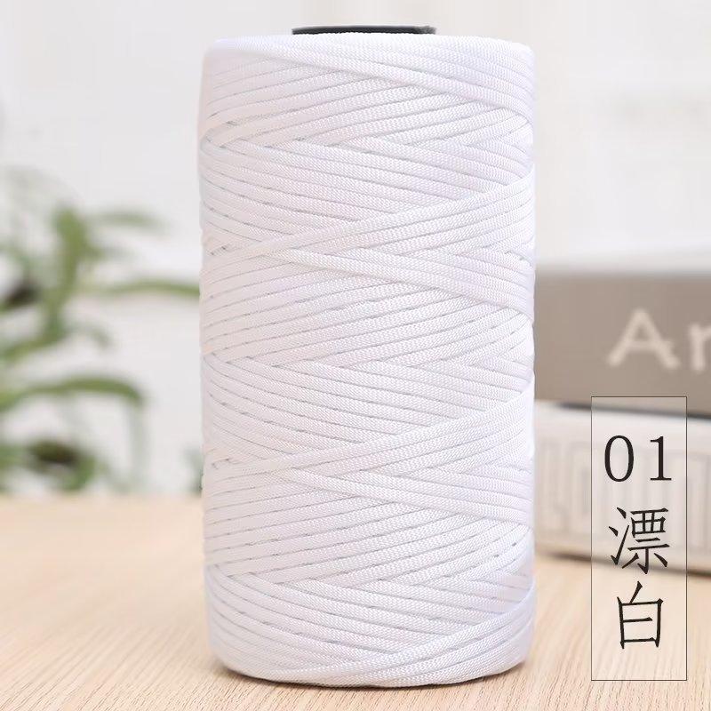 Mercerized Cotton And Linen Flat Belt Thread Light Body Ice Silk Crochet Hook Hat Wool Ball Handmade Diy Knitting Material Package