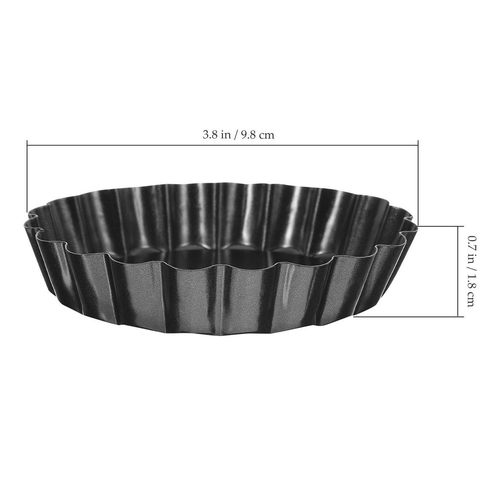 8Pcs Mini Tart Pans with Removable Bottom Egg Tart Mold Baking Pan High Conductivity Carbon Steel for Pudding Fruit Chocolate