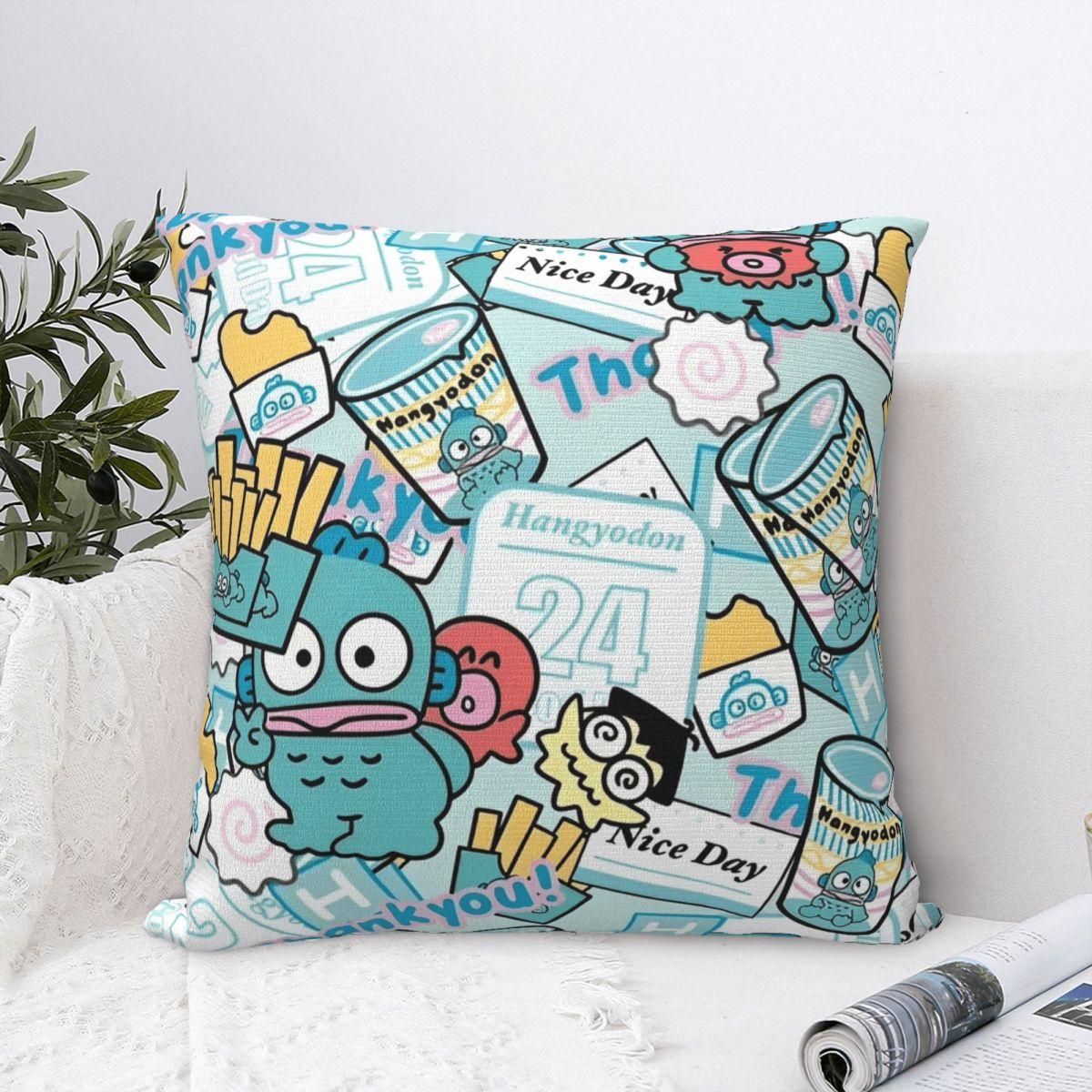 

Hangyodon Cartoon Pillowcase Printed Polyester Cushion Cover Decorative Throw Pillow Case Cover Home Square 18 30cmx30cm