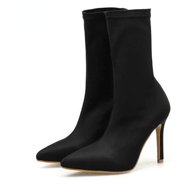 New Spring Stretch Boots Women Lycra Sock Botas Altas Fashion Pointed Toe Thin High Heels Pole Dance Heels Cozy Ankle Boots