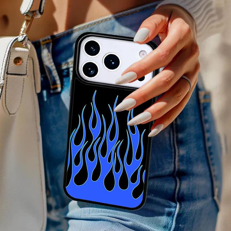 Red Blue Flame Phone Case For iPhone 17 Air 14 15 13 12 Max Cover For Apple 16e 11 Pro Max Plus Coque