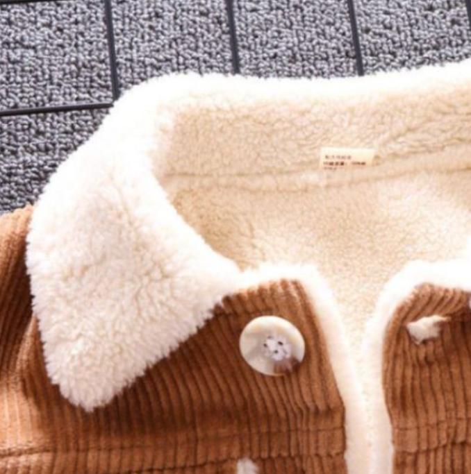 Dziecięca bawełniana kurtka zimowa pluszowa i gruba