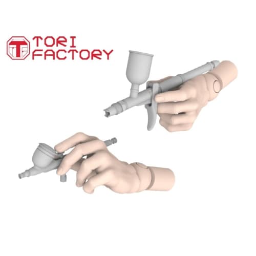 Tori Factory 1/12 IDEA Series Modeling Painting Tool Set 1 with Resin Hands, Resin Kit ID-13, Molded Color