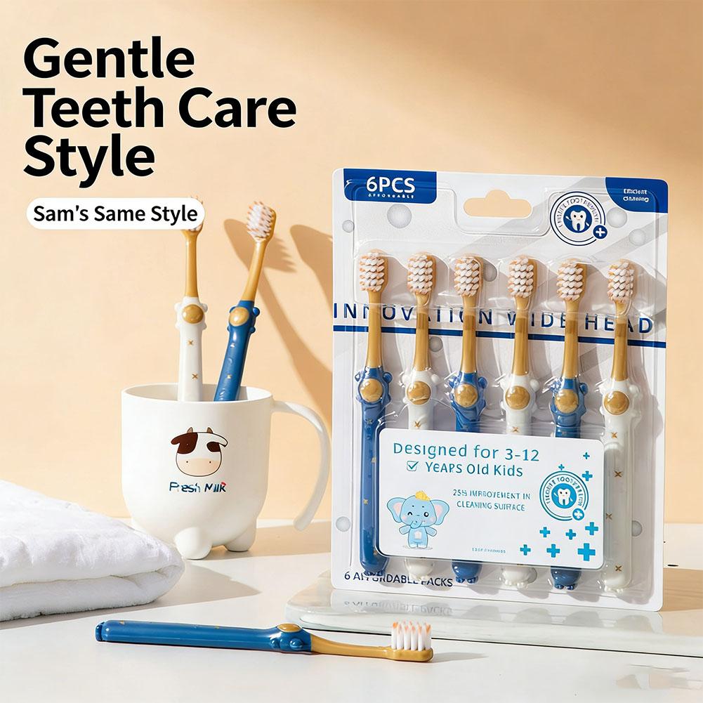 6pcs Soft Bristled Adult Toothbrush Wide Head Dense Silk Gentle on Gums Suitable for Men & Women Aesthetic Value