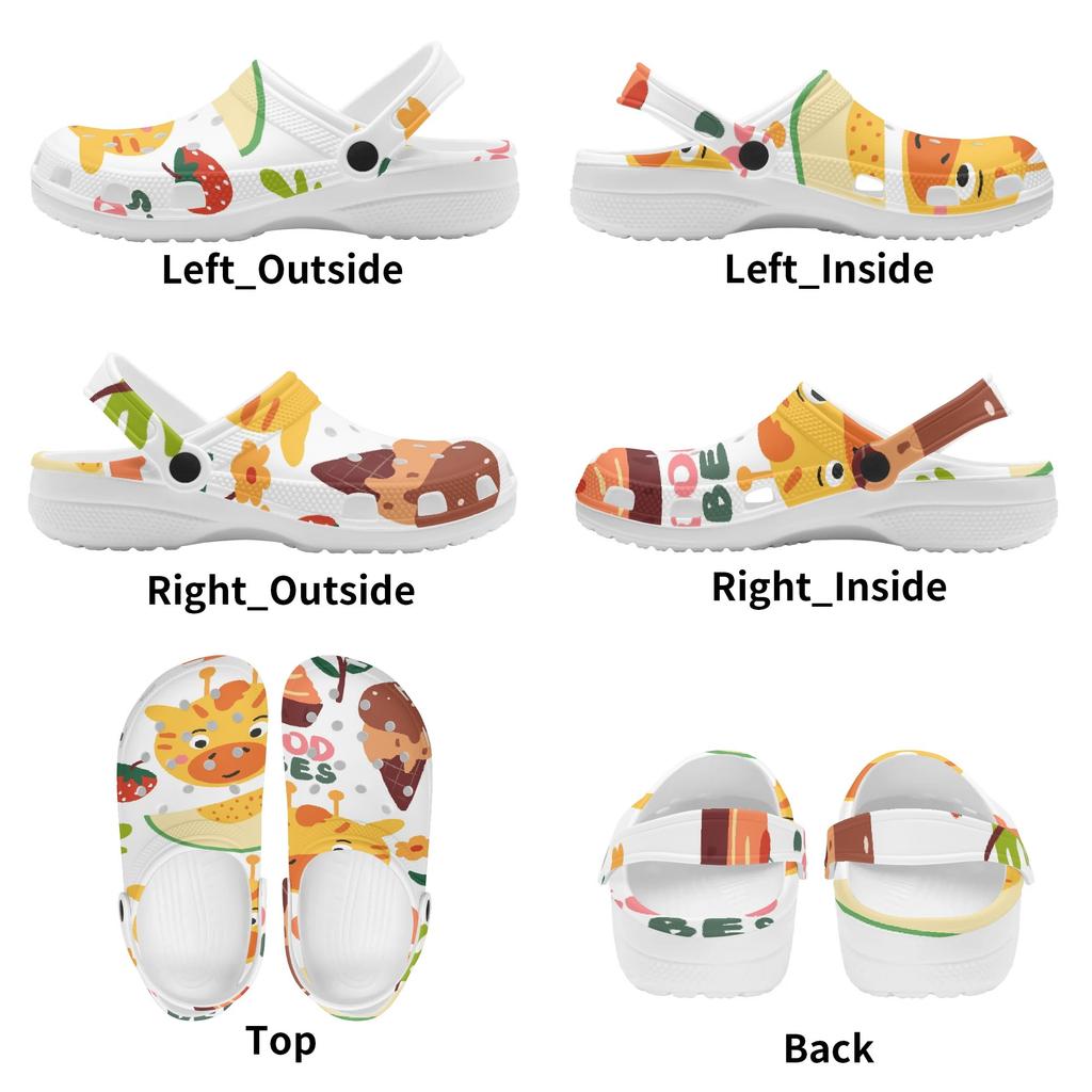 Unisex EVA Beach Shoes Colorful Printed Ventilated Easy Clean Slip On Beach Shoes Pool Area Bathroom Home Walking Shoes Beach Wear