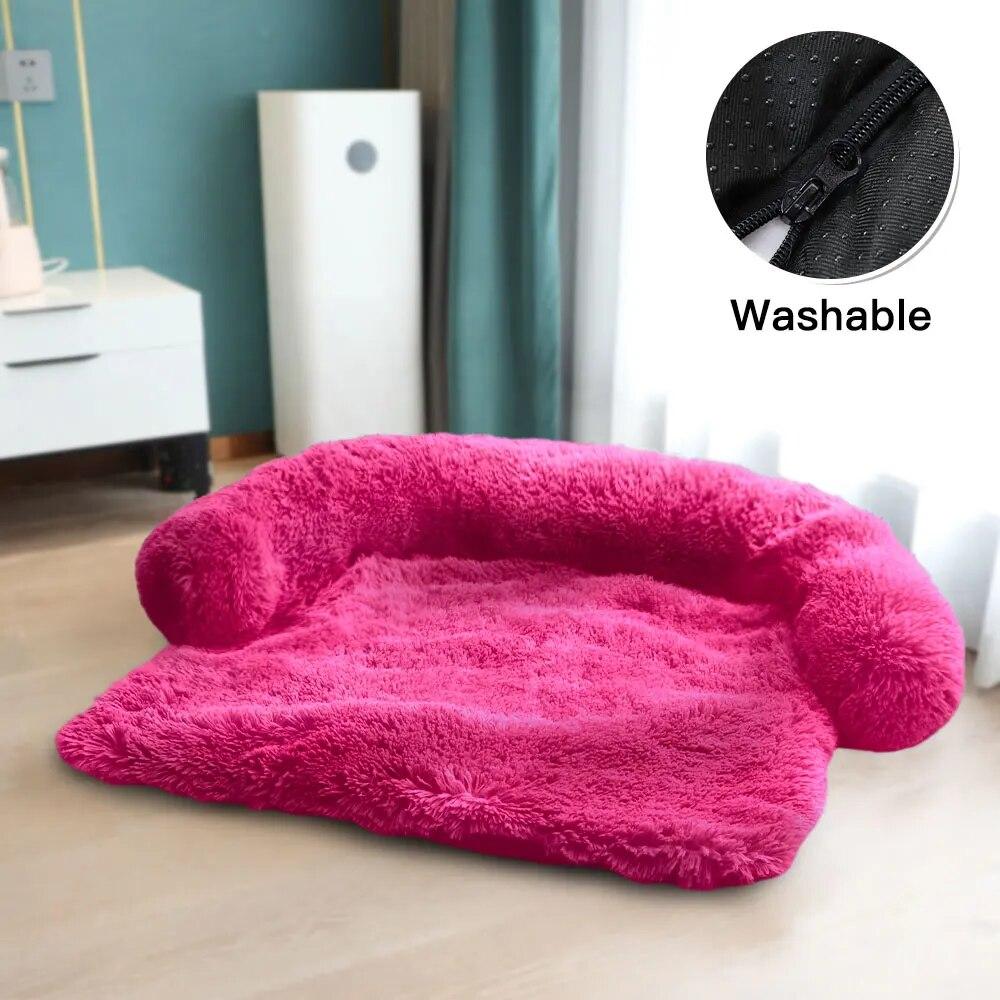 Large Round Comfortable Plush Kennel Plush Blanket Dual-use One Pet Kennel Dog Sofa Bed Pet Supplies Washable Soft Warm Nest Bed