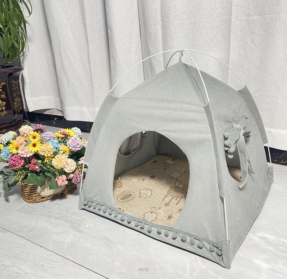 Four Seasons Tent Small Fresh Pet Nest Cabin Tent A Variety of Colors Are Available Dog Cat Beds Pet Products