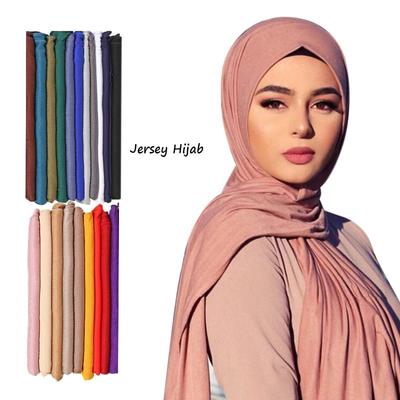 Ramadan Modal Baumwoll Jersey Hijabs Für Frauen Langes Muslimisches Schal Tuch Einfach Weich Turban Krawatte Kopfwickel Für Frauen Islamische Kleidung