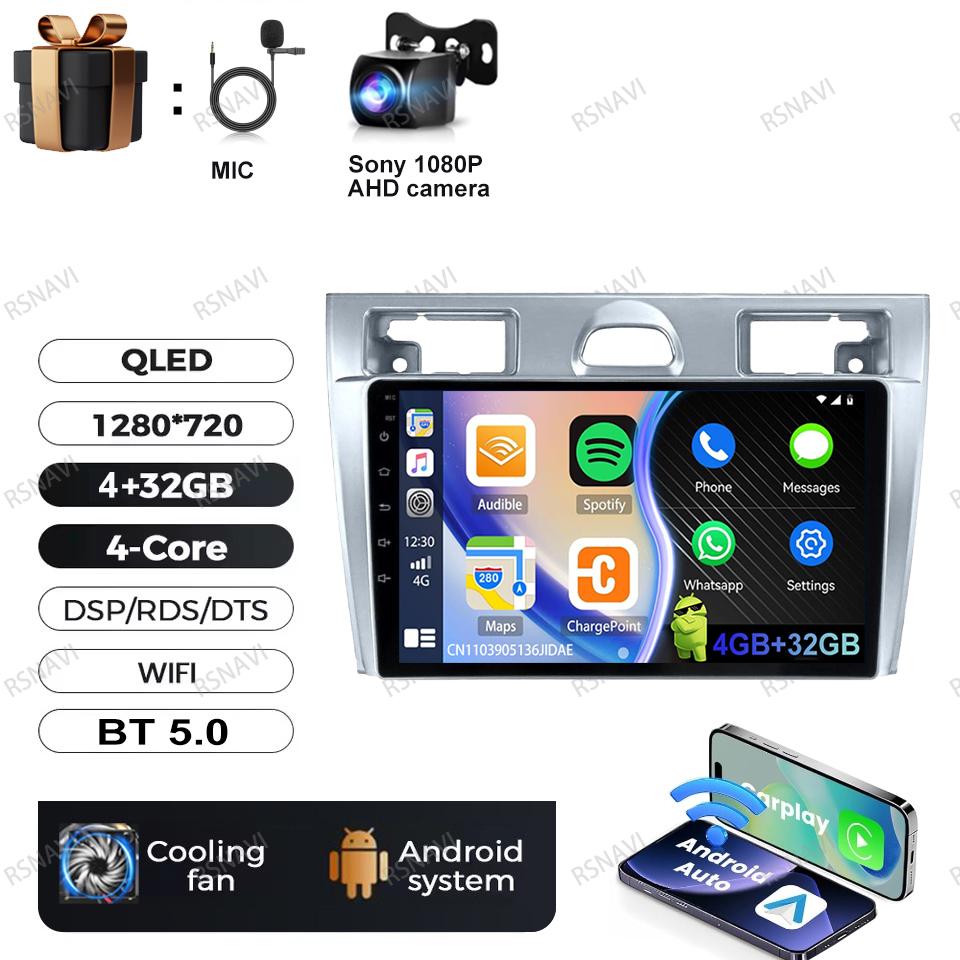 Android 16 Multimedia For Ford Fiesta Mk VI 5 Mk5 2002-2008 Car Radio Video Player Head Unit GPS Audio Auto Autoradio DSP RDS BT
