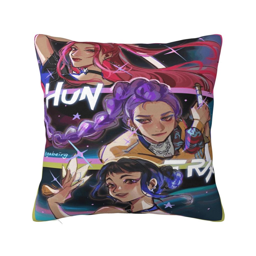 Huntri Girl Group K-pop Demon Hunters Pillowcases Cushion Cover Flim 2025 Pillow Covers Sofa Decoration Zipper Multi Size