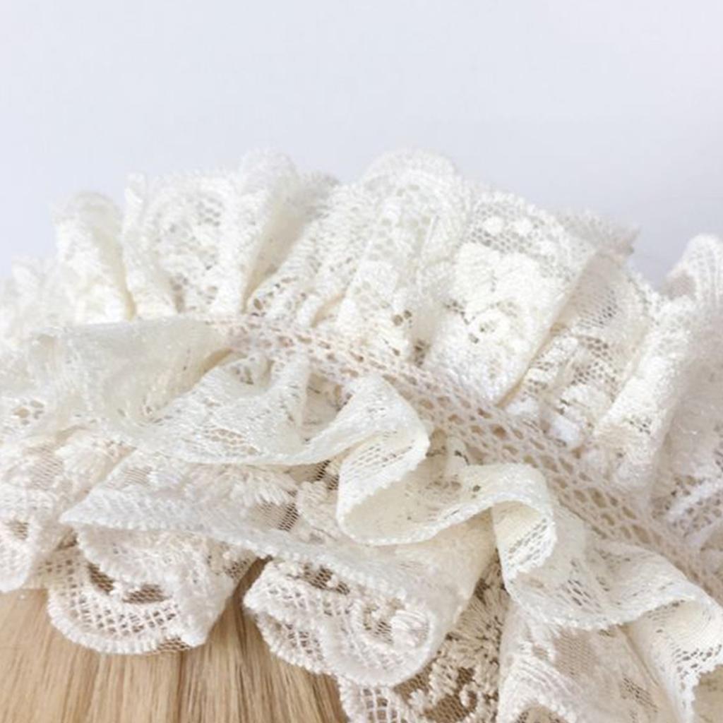 Anime Maid Headband for Girls Lolita Style Ruffle Lace Headband with Ribbon Bowknot ComicShow Masquerade Balls Hairband