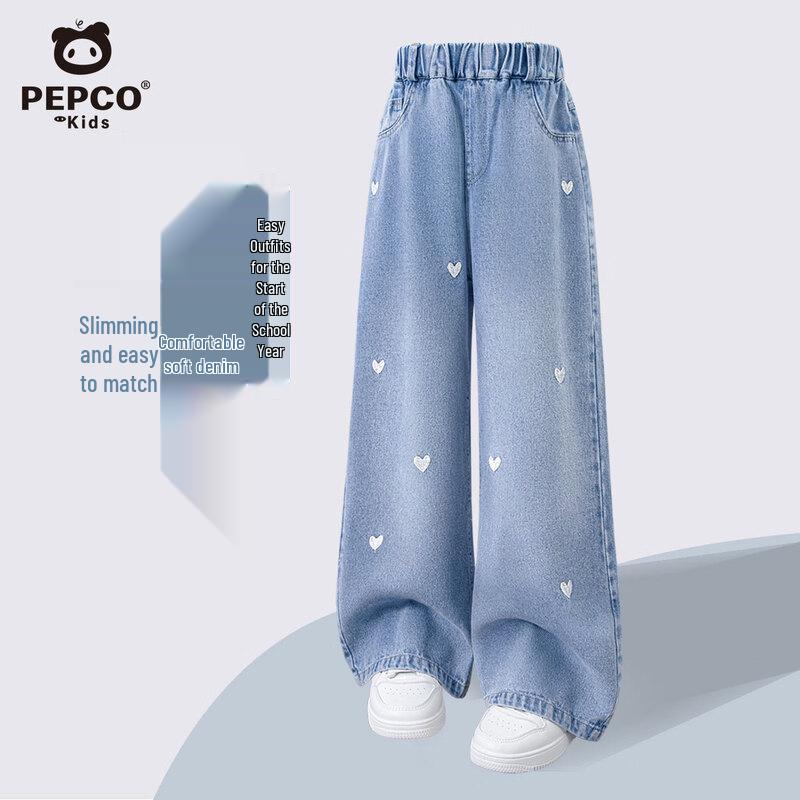 

Джинсы PEPCO для девочек, светло-голубые, с вышивкой 150