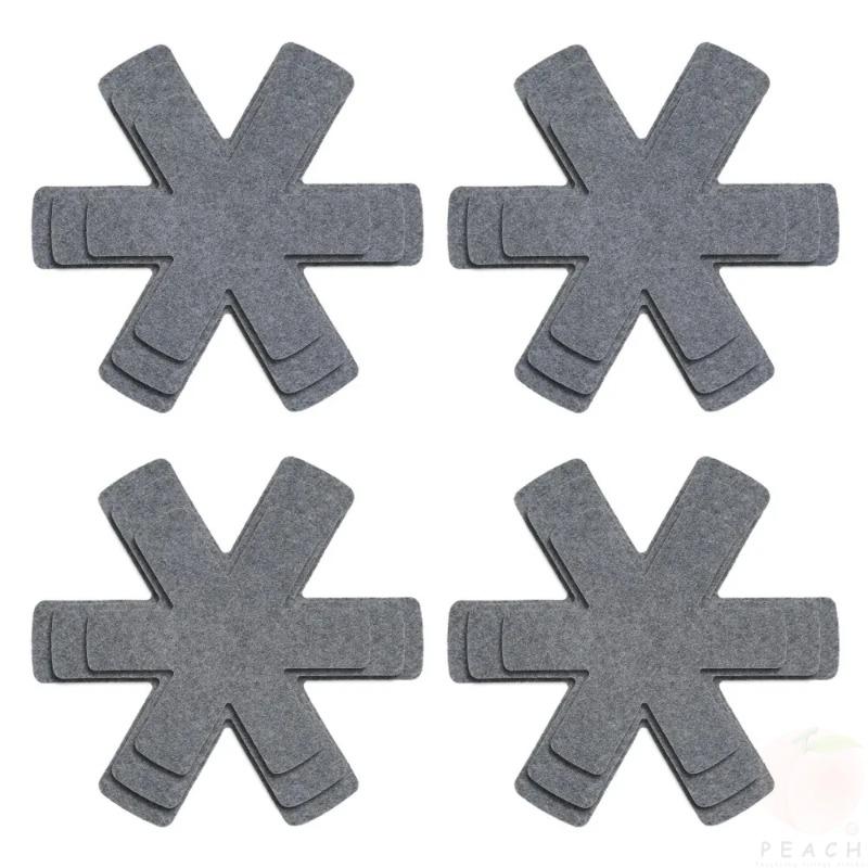 Proteggi Pentole e Padelle 12 Pezzi Divisori per Pentole Pad Non Tessuto 3 Misure Cuscinetti Separatori per Padelle per Proteggere Cuscinetti Separatori Pentole