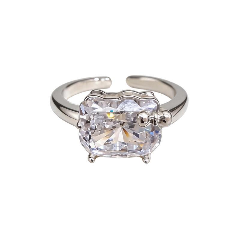 Modern Minimalist Multilayer Zircon Ring For Women With Geometric Design Gift