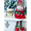 Christmas fabric elf doll with long legs, Christmas decoration, green