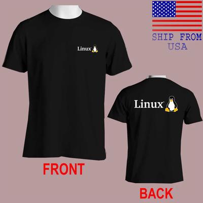 Linux OS System Computer Men's Black T-Shirt Tee Top Unisex