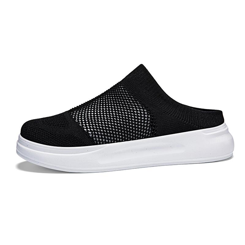 Breathable Mesh Couple Casual Shoes Knitted Lightweight Slippers Slip-on Daily Loafers for Walking Traveling Size 36-45