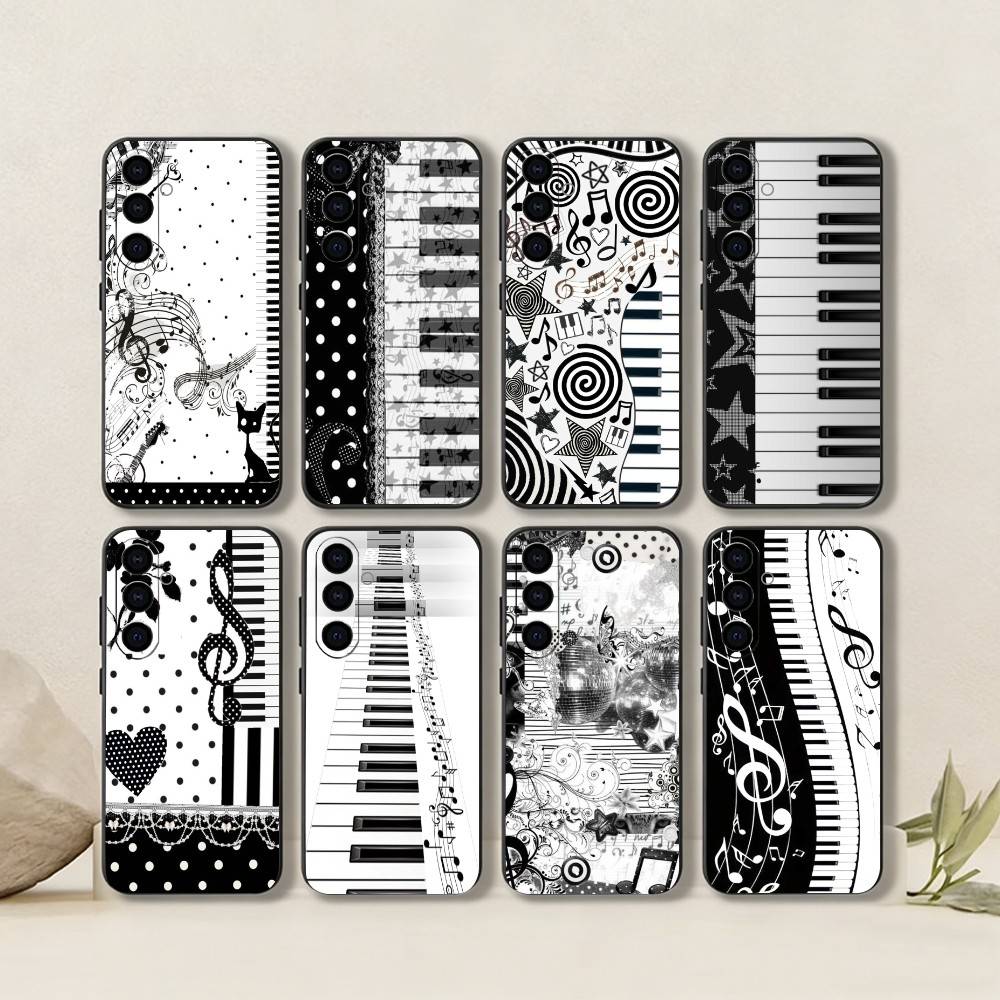 Ins Nischen Design Süßes Klavier Telefonhülle Schwarzes Silikon Weich Für Samsung Galaxy A73,A72,A71,A70,A53,A52,A51