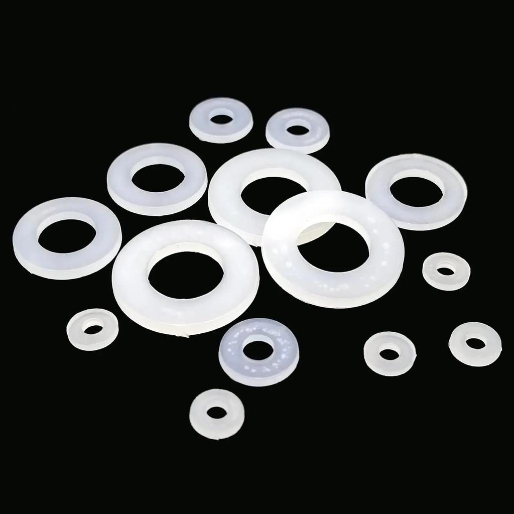 500 Pezzi M2 M2.5 M3 M4 M5 M6 M8 M10 Rondella Piana in Nylon Plastico Bianco Guarnizione Piana Vite Bullone Rondella Isolante Kit di Montaggio