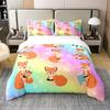 Set Copripiumino Volpe Pelosa Stampa Animale Selvatico Inverno Freddo, Set Biancheria da Letto Decorativo 3 Pezzi con 2 Federe, Dimensioni Singolo Matrimoniale King
