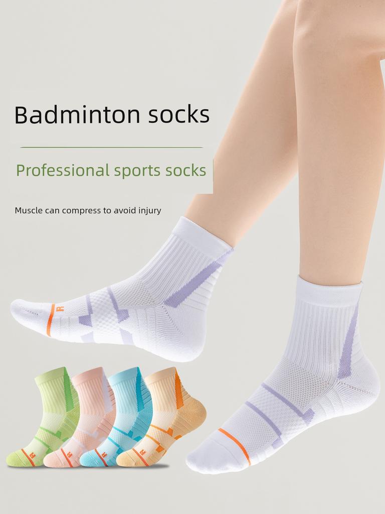 Professional Badminton Socks Women Sports Stockings Sweat-Absorbent Towel Bottom Non-Slip Shock Absorption Outdoor Fitness Running Socks