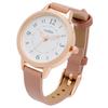Fieldwork Analog Watch with Leather Simple Pink Women's Strap, Color-Coordinated Loop, (GY082-3)