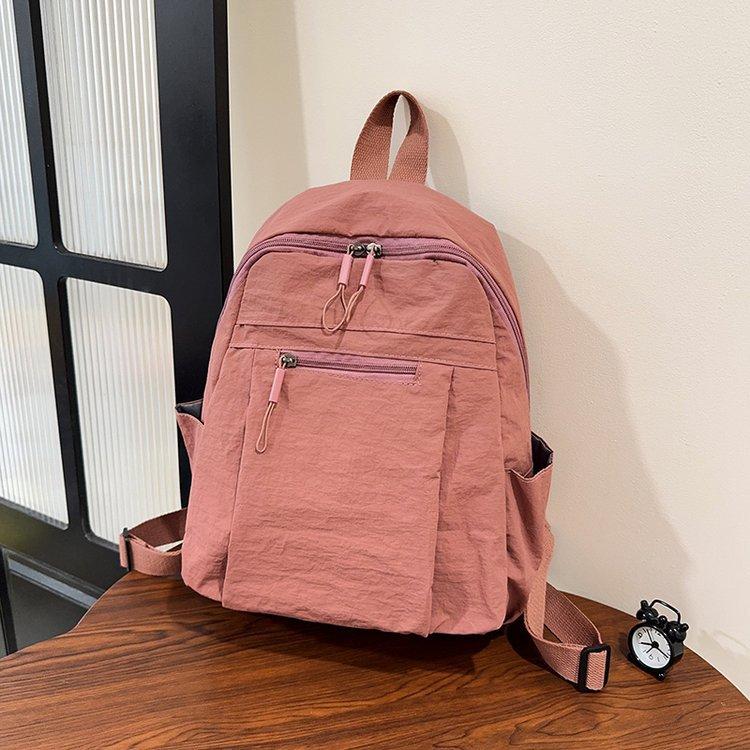 Schoolbag autumn new Korean style casual large capacity backpack fashionable multi-compartment student schoolbag campus solid color backpack