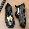New Mixed Color Rock Punk Rivet Height Increasing Patent Leather Casual Shoes for Men Formal Wedding Dress Homecoming Footwear