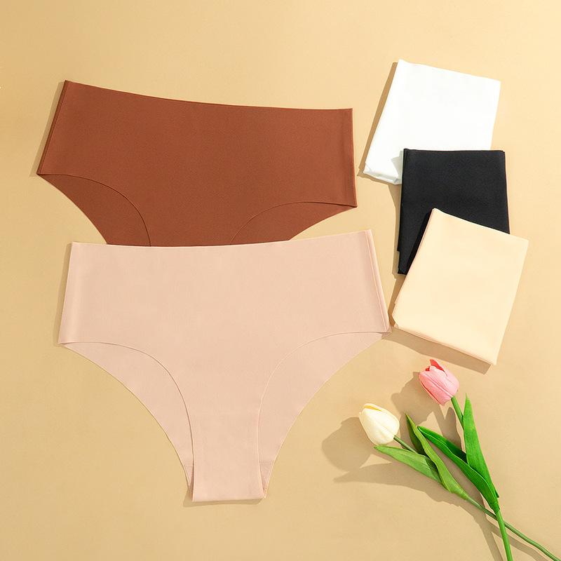 Eisseide, nahtlos, mittelhohe, schnell trocknende Unterwäsche für Frauen ohne Hüfte und Bauch, bequeme Sport- und Fitness-Damen-Slips