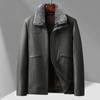 Winter Neue Herren Lederjacke Business Casual Stehkragen Plus Samt Verdickt Abnehmbares Fellfutter Papa Lederjacke