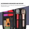 HEALLILY Wireless Microphone Case, Handheld Microphone Storage Box, Shockproof Karaoke Microphone Carrying Holder for Outdoor Travel, Black/Red