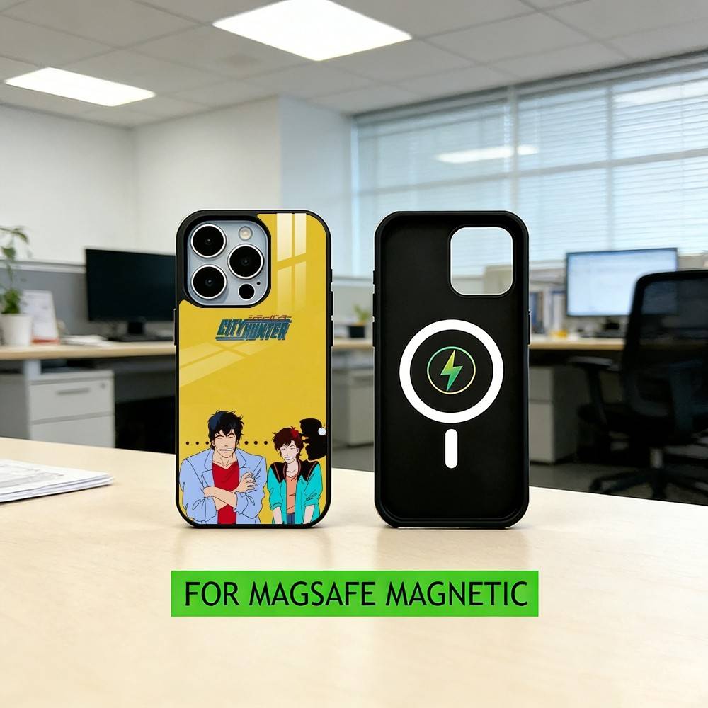 R-Retro City Hunter Comic Phone Case For iPhone17,16,15,14,13,12,11 Plus,Pro Magnetic with Magsafe Wireless Charging
