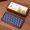 HeMu Magnetic Closure Embroidered Wooden Jewelry Box, Portable Mini Organizer for Rings, Earrings, Necklaces and Bracelets