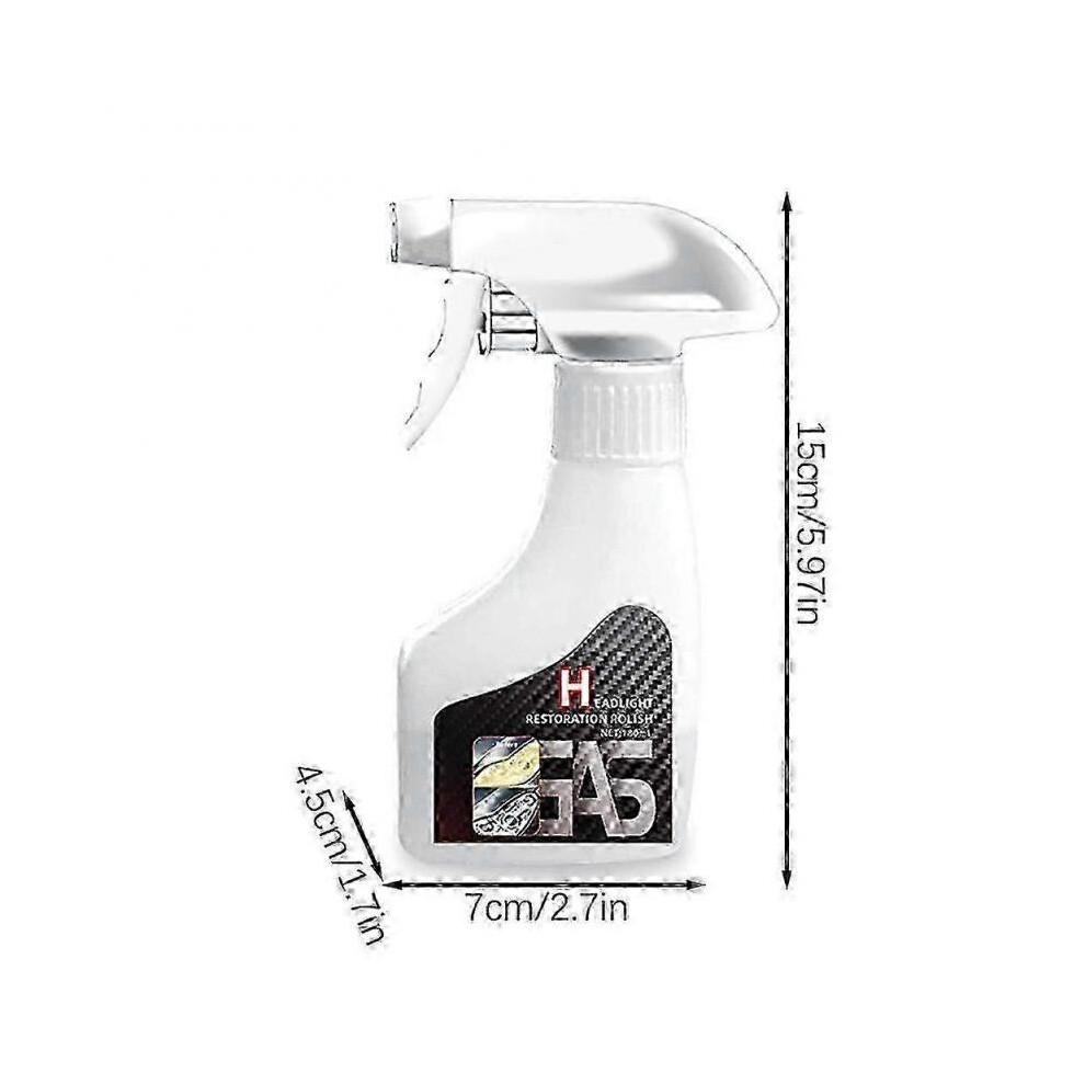 (Bundle) Kit Lucidante per Ripristino Fari 180ml - Detergente Anti-Ingiallimento Senza Carteggiatura per Lenti in Plastica Opache e Graffiate
