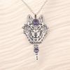 925 Sterling Silver Genuine Iolite Handmade Tiger Face Shape Pendant 4" For Gift CP-26-8