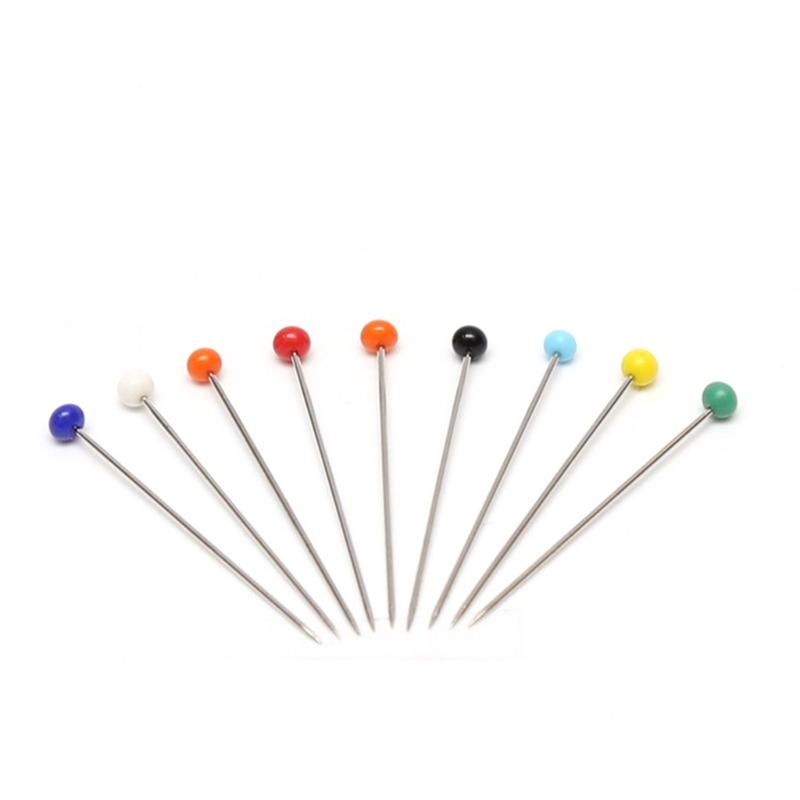 500PCS 4mm Round Glass Head Sewing Pins With Storage Box Mixed Color Dressmaking Pins For Quilting and Pattern Making
