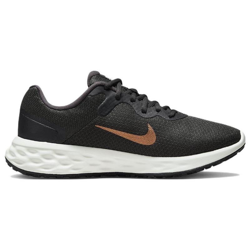 Nike Scarpe da Corsa Casual da Donna Revolution 6 Next Nature a Trama a Rete Materiale Riciclato Nero Oro DC3729-009