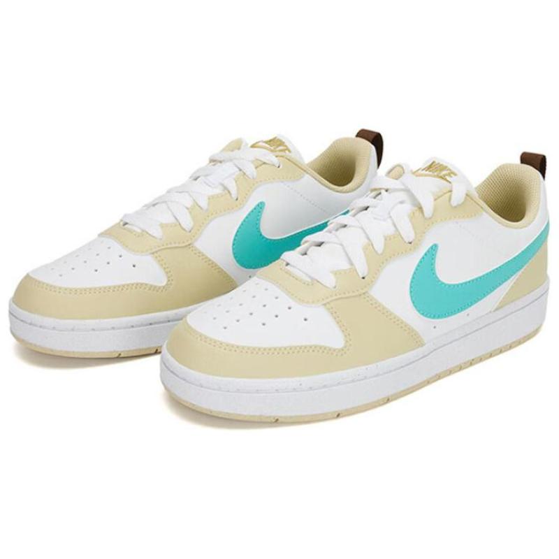 Nike Court Borough COURT BORO Slip Resistant Abrasion Resistant Low top Kids' Skateboarding Shoes Yellow White Sneakers HM3726-731