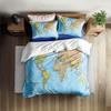 World Nautical Map Duvet Cover Set King Queen Double Full Twin Single Size Bed Linen Set
