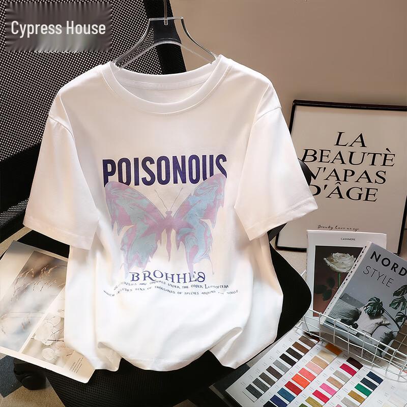 Women s Printed Loose Fit Round Neck T-Shirt S