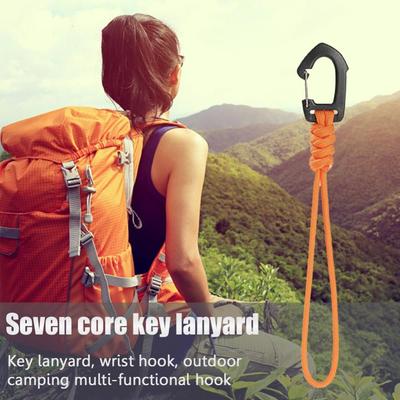 1Pcs Outdoor Camping Umbrella Rope Hook Keychain Flashlight Small Tool Braid Rope New Key Lanyard