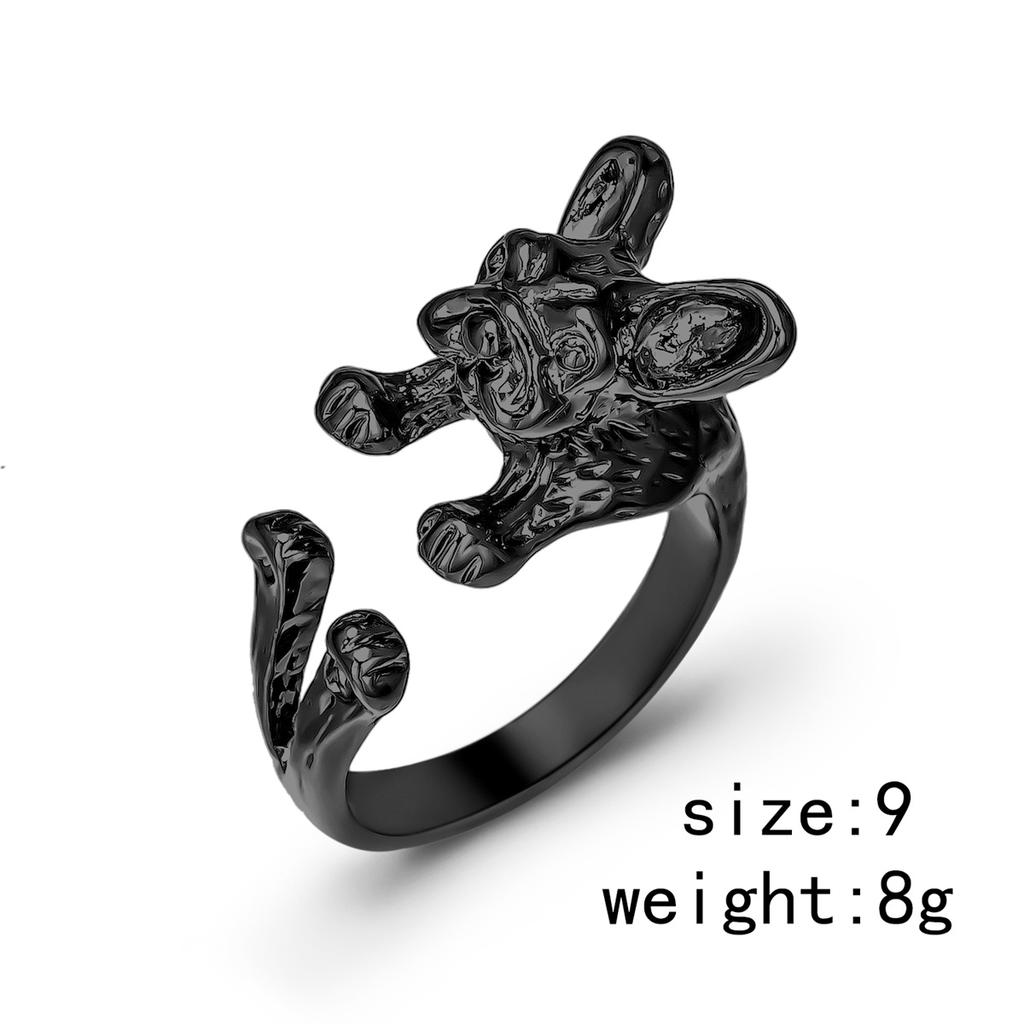 Fashion Vintage Dog Opening Rings For Women Minimalist Retro Cartoon Dog Animal Finger Ring Trendy Luxury Party Jewelry Gifts