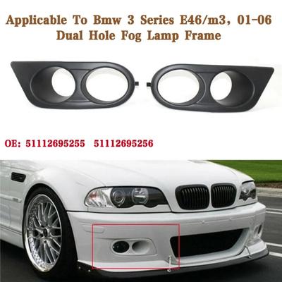 Araba Ön Tampon Izgarası Sis Farı Kapağı Izgara Trim Petek Örgü BMW E46 M3 2001 2002 2003 2004 2005 2006 Aksesuarlar
