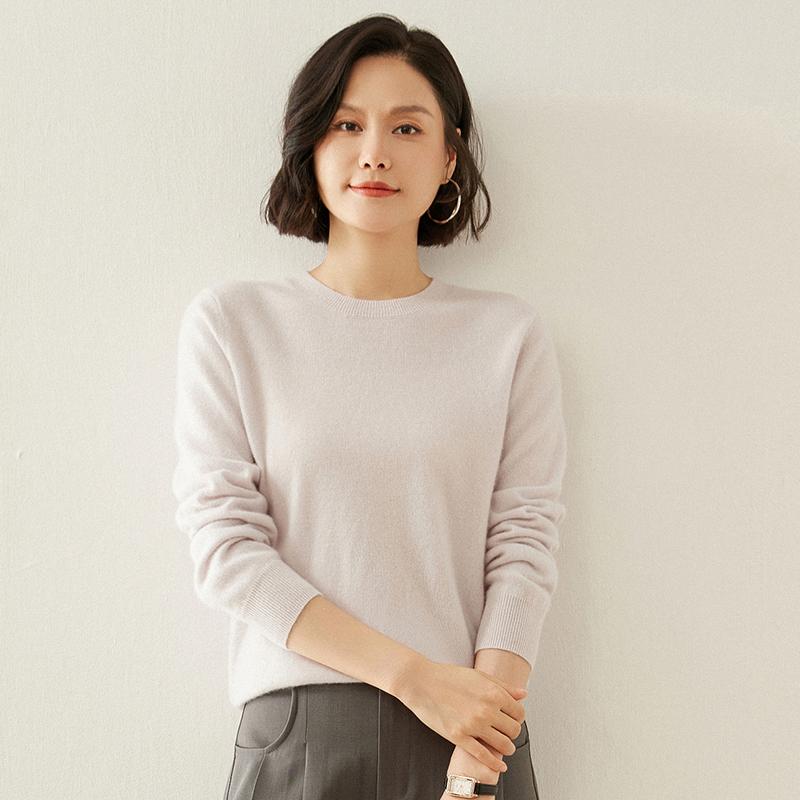 Dámský kašmírový svetr Qinghe kašmír 100% kašmír podzimní a zimní kašmírový svetr měkký a teplý