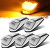 5pc LED Amber Cab Marker Light 17LED Roof Top Clearance Truck Cab Lights Waterproof  Chrome Running Light For Kenworth Peterbilt