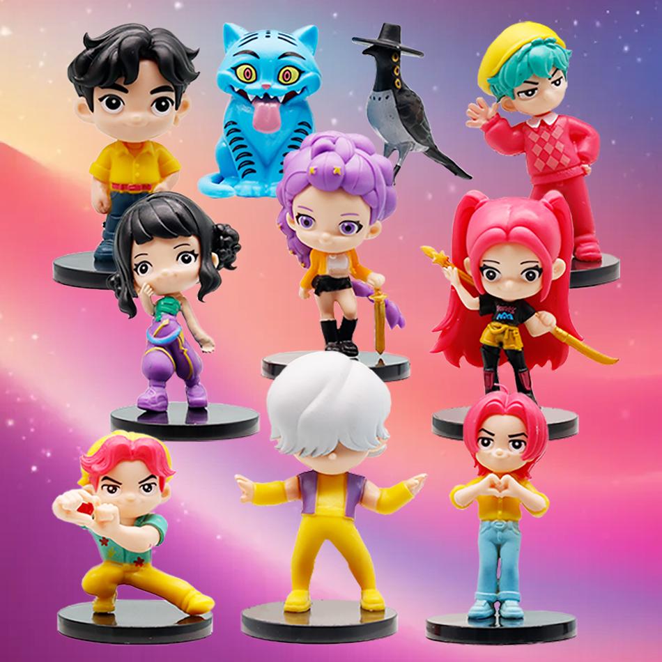 10Pcs/Set Demon Hunters Figure Kpop Figures Huntrix Figures Toy Derpys Tiger Rumi Mira Zoey Sussy Figurine Gift